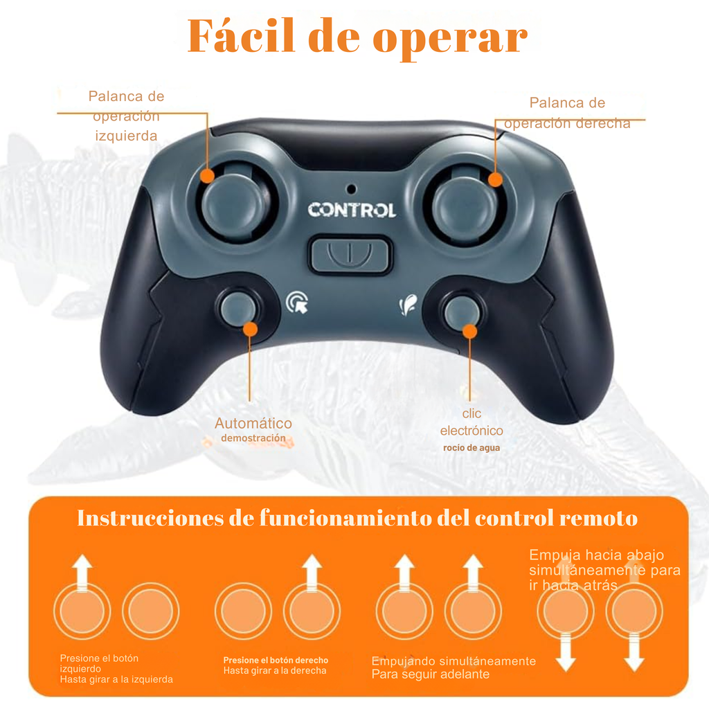 dinosaurio acuático a control remoto