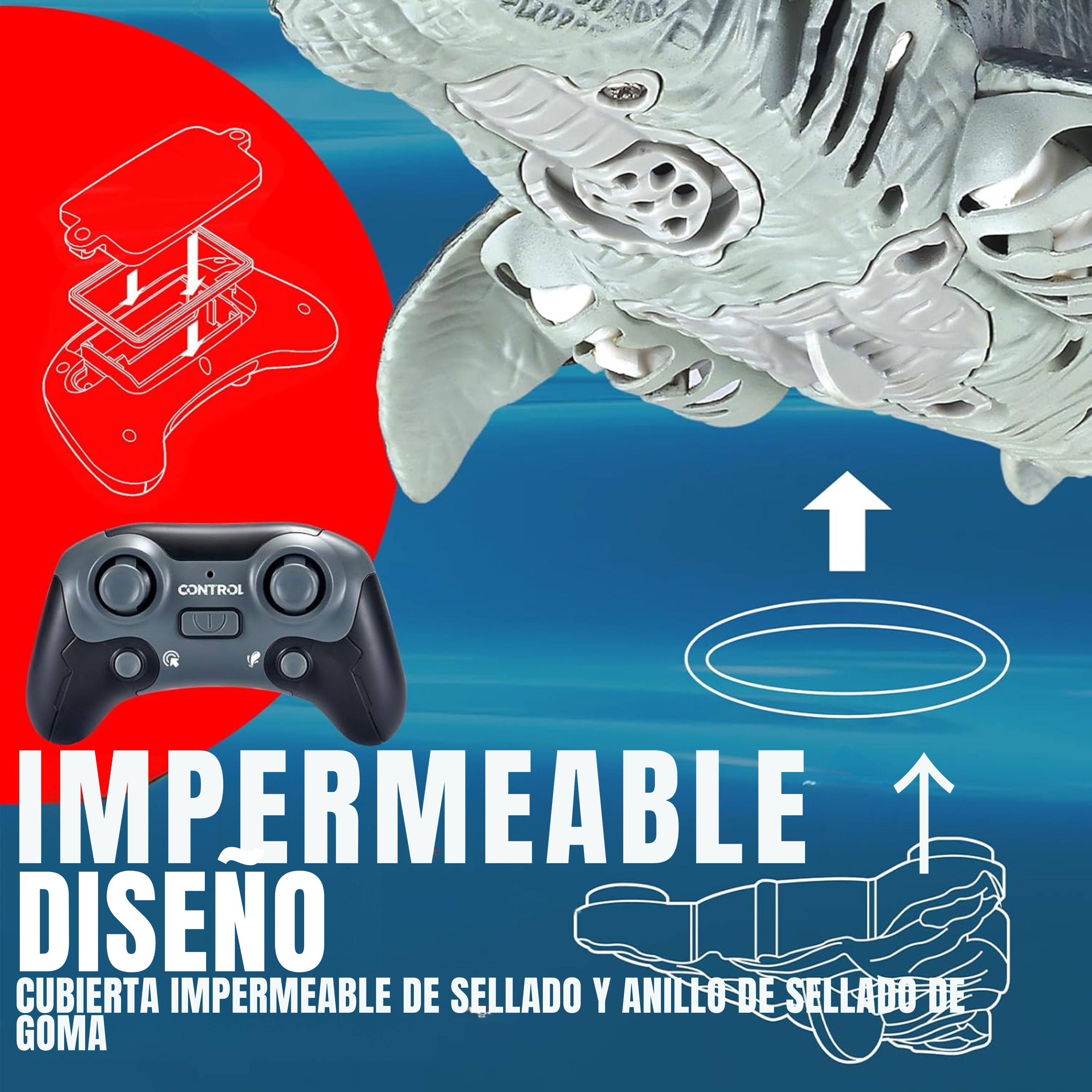 dinosaurio acuático a control remoto